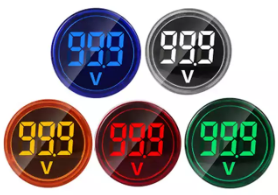 22mm DC 6-100V Mini LED Digital Precision Voltmeter Round